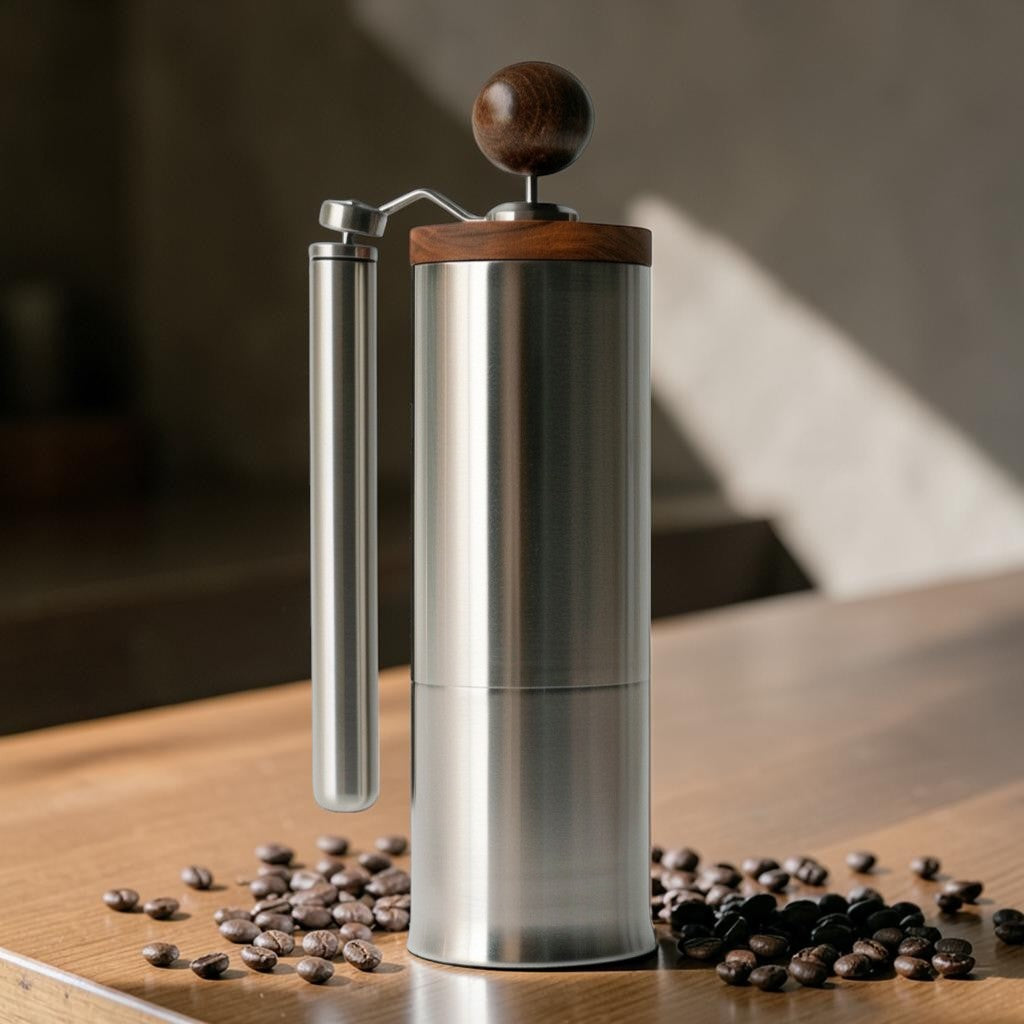 Borava Premium Manual Coffee Grinder - Stainless Steel Conical Burr Hand Crank Mill