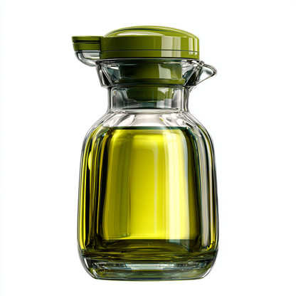 Borava Nordic Glass Oil Dispenser Bottle - Leakproof Cruet with Automatic Flip Lid